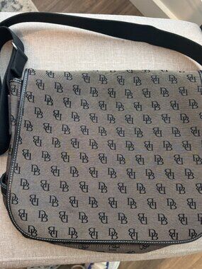Vintage Dooney & Bourke Monogram brown Messenger Bag | Canvas Laptop Crossbody